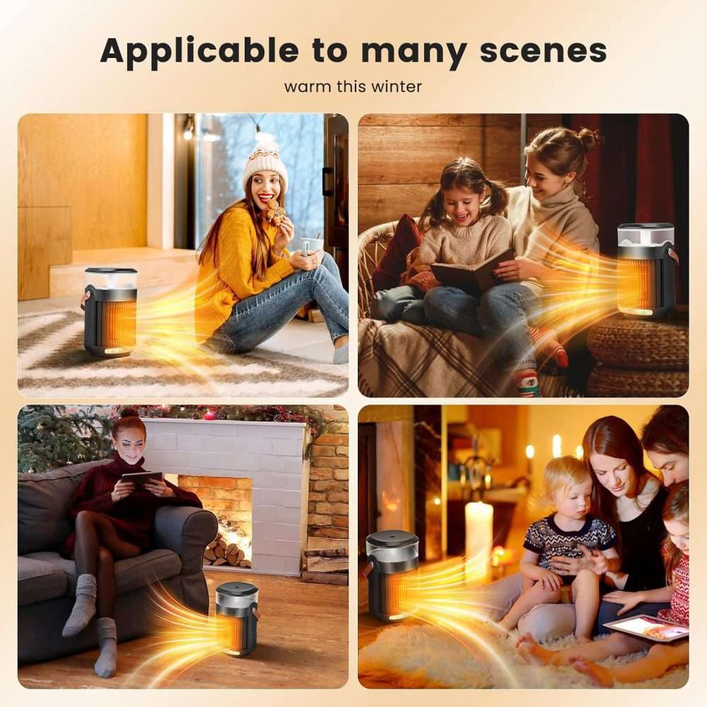 دفاية مكتب كهربائية دوارة 90 درجة مع مرطب جو بالبخار – 800 واط